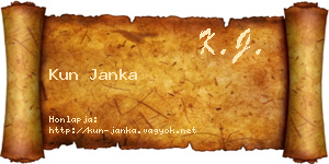 Kun Janka névjegykártya